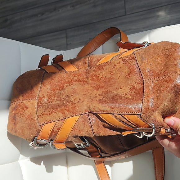 RARE Vintage Michael Kors Milo distressed leather satchel/crossbody - Picture 12 of 16